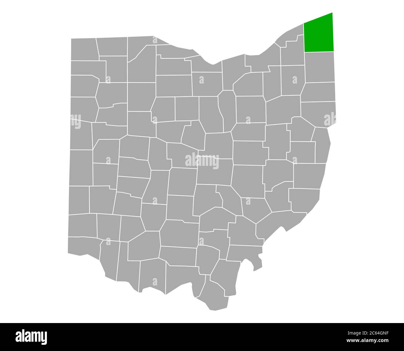 Map of Ashtabula in Ohio Stock Photo Alamy