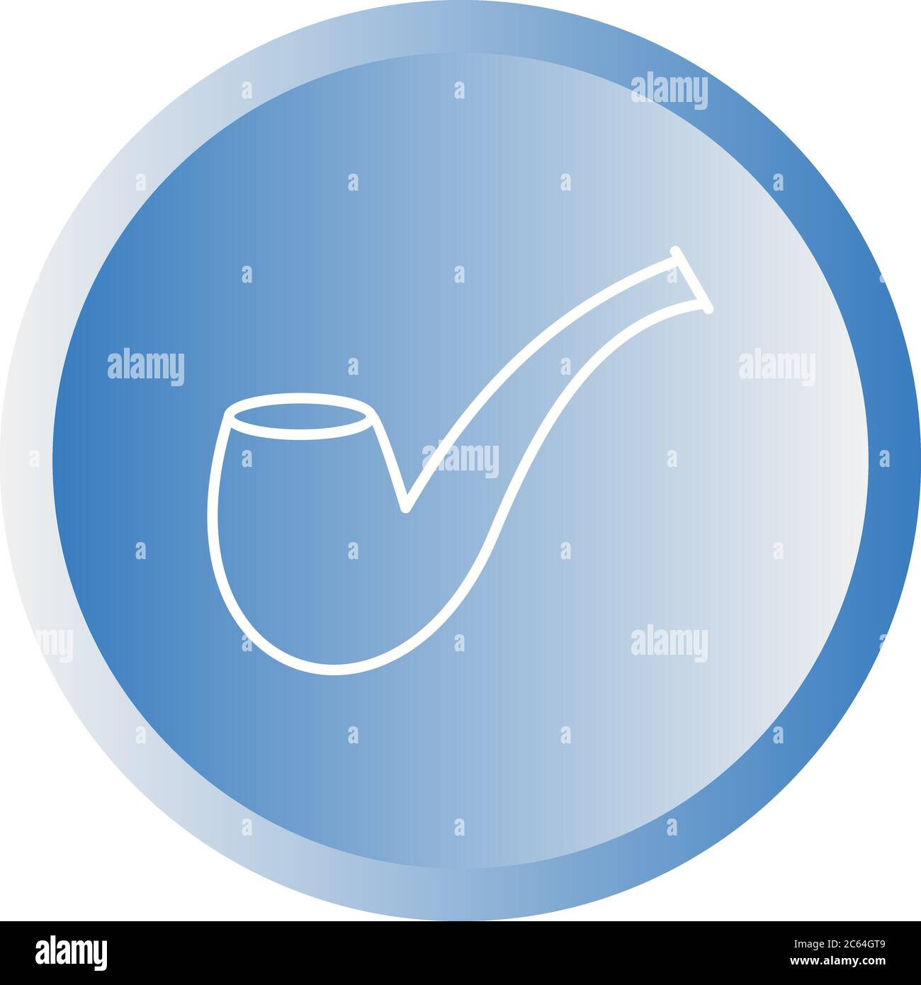 Unique Smoking Pipe Vector Line Icon Stock Vector