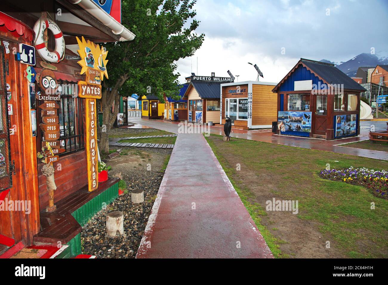The souvenir store in Ushuaia city on Tierra del Fuego, Argentina Stock