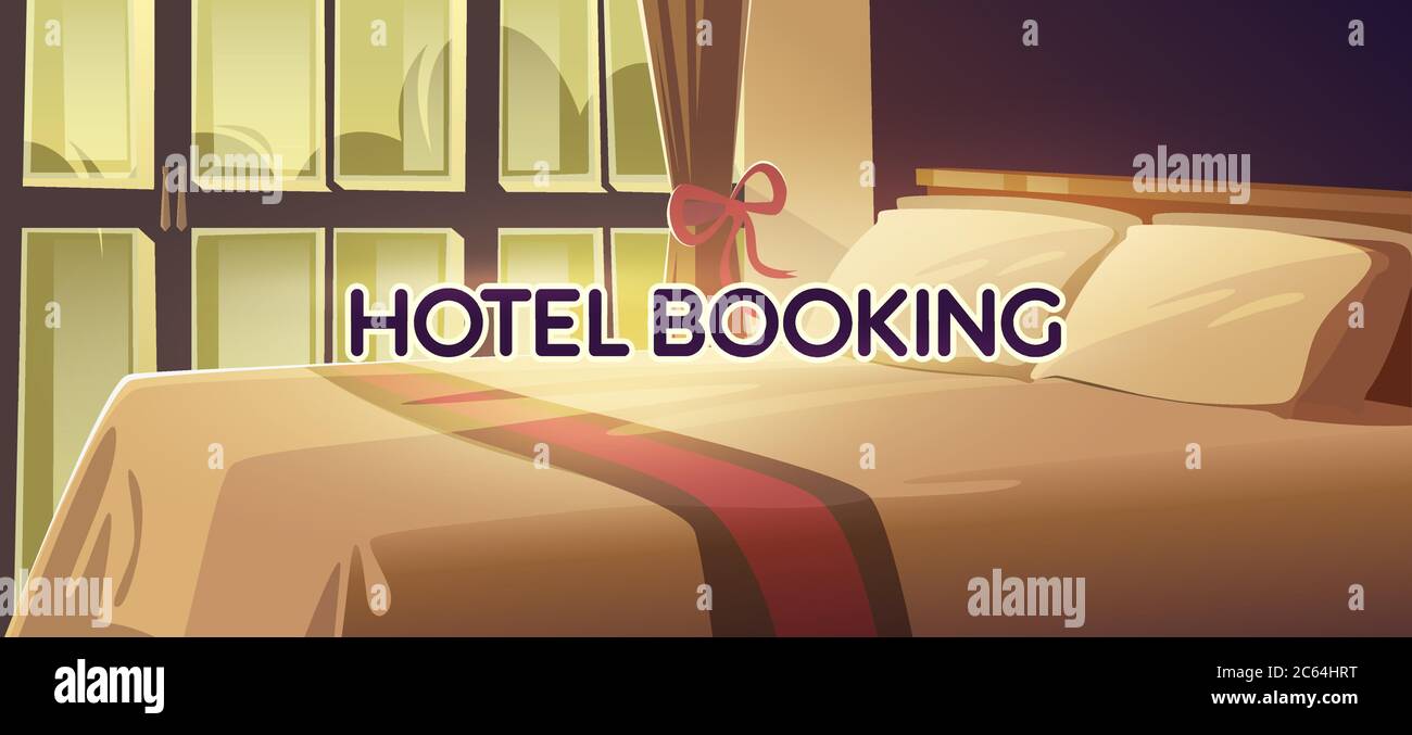 Hotel booking. Vector illustration. Stock Vector
