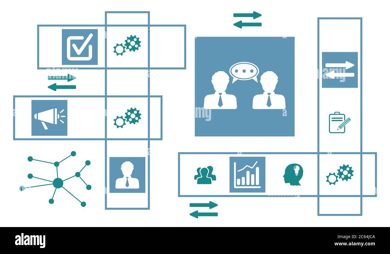Concept of consulting with connected icons Stock Photo - Alamy