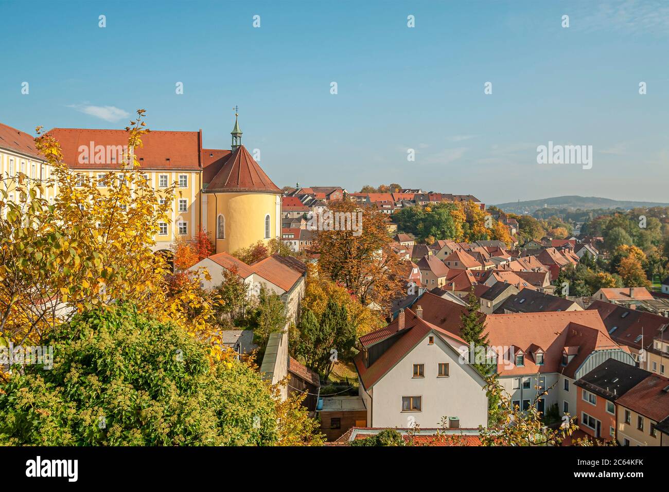 View from the castle over the historic town of Sulzbach-Rosenberg in Bavaria, Germany Stock Photo