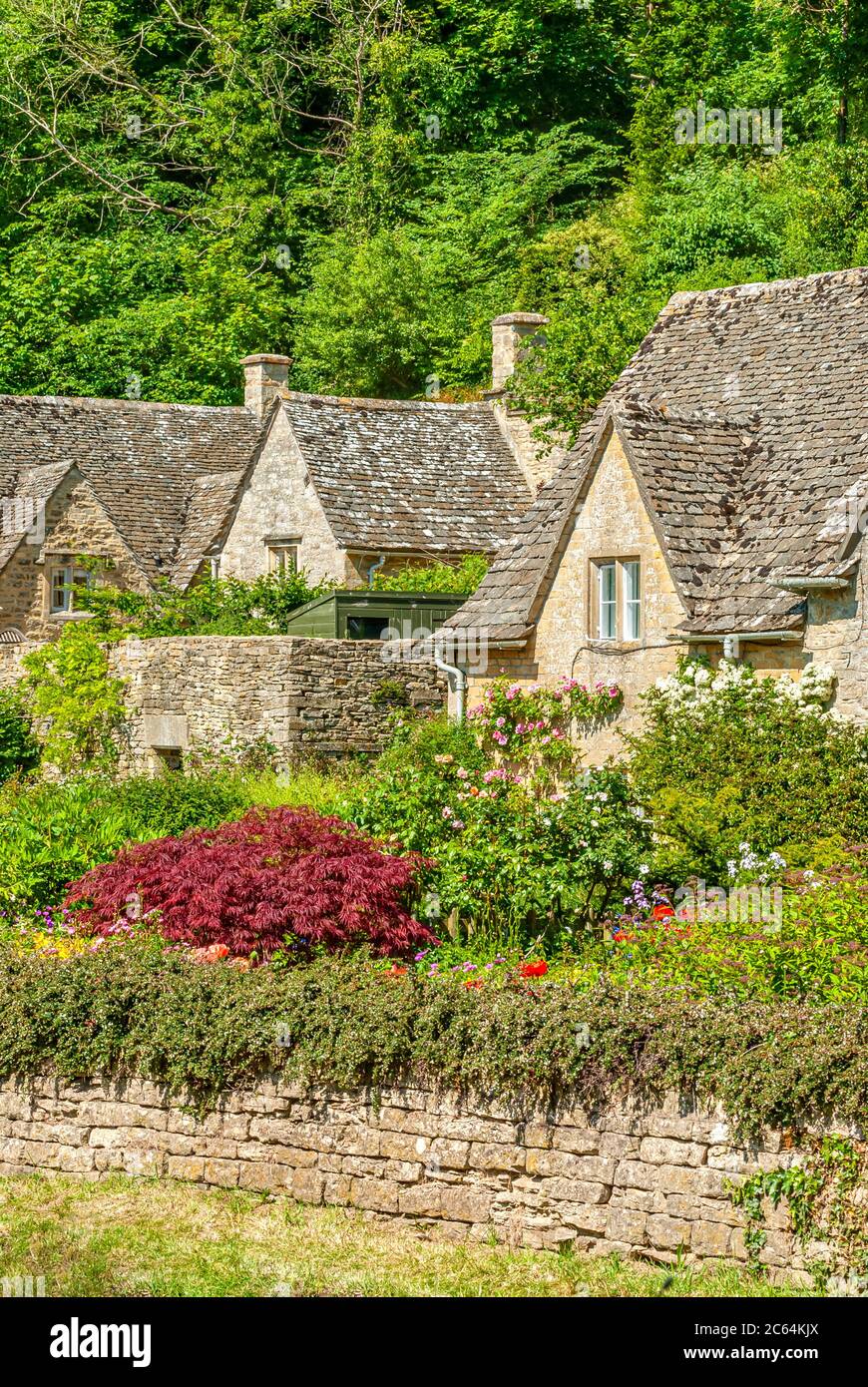 Traditional Weaver Cotswolds-Cottages in Bibury near Cirencester, South East England Stock Photo