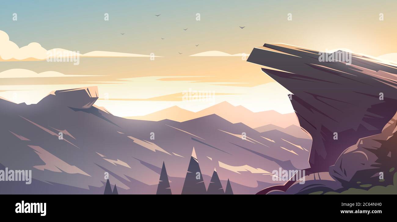 Unbelievable mountain landscape. Stock Vector