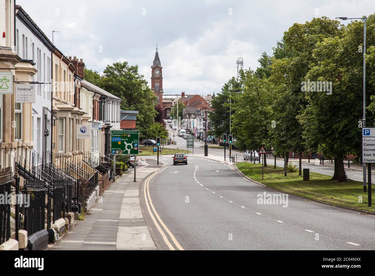A167 dual carriageway leading to Victoria Road in Darlington,Co.Durham,England,UK Stock Photo