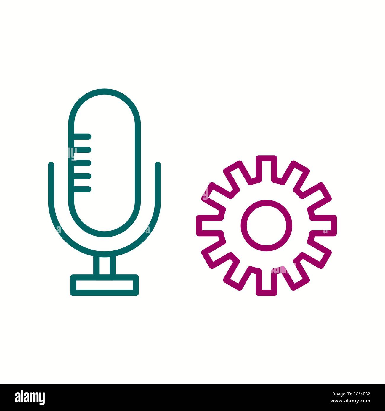 Unique Microphone Setting Vector Line Icon Stock Vector Image & Art - Alamy