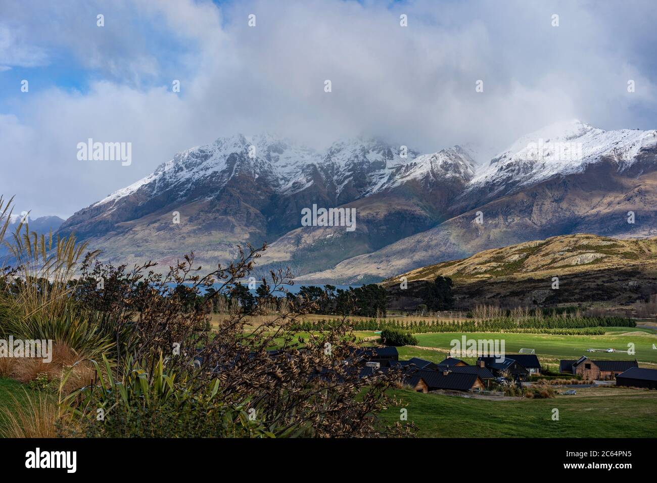 Scenic shot of New Zealand farmland Stock Photo