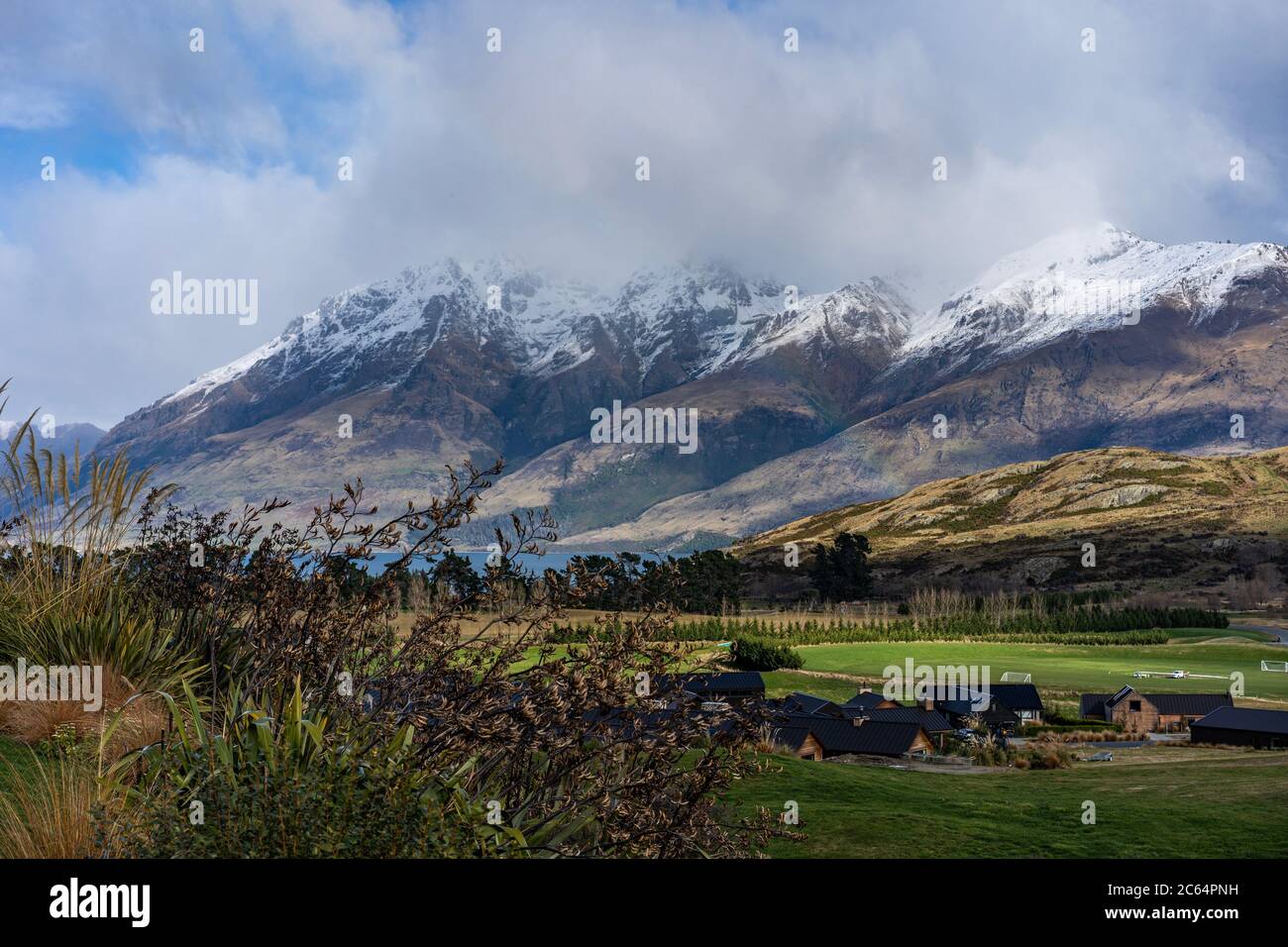 Scenic shot of New Zealand farmland Stock Photo