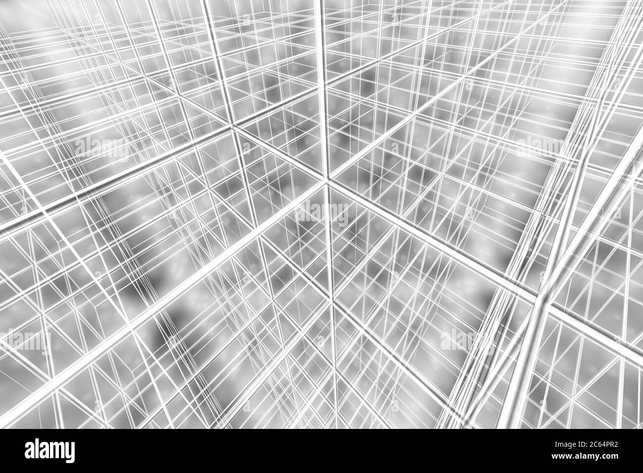 tesseract background abstract network cyber web 3D Stock Photo