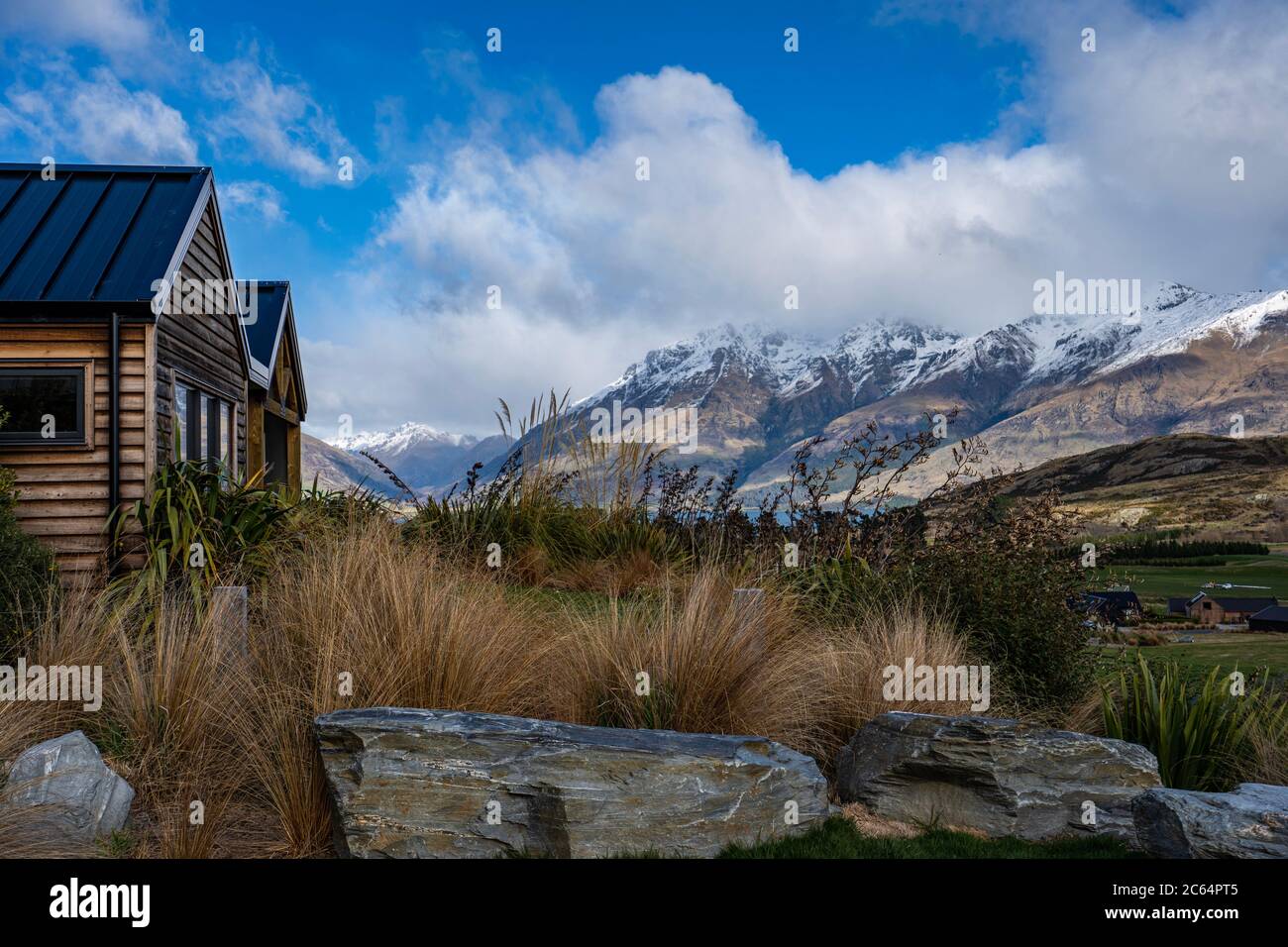 Scenic shot of New Zealand farmland Stock Photo