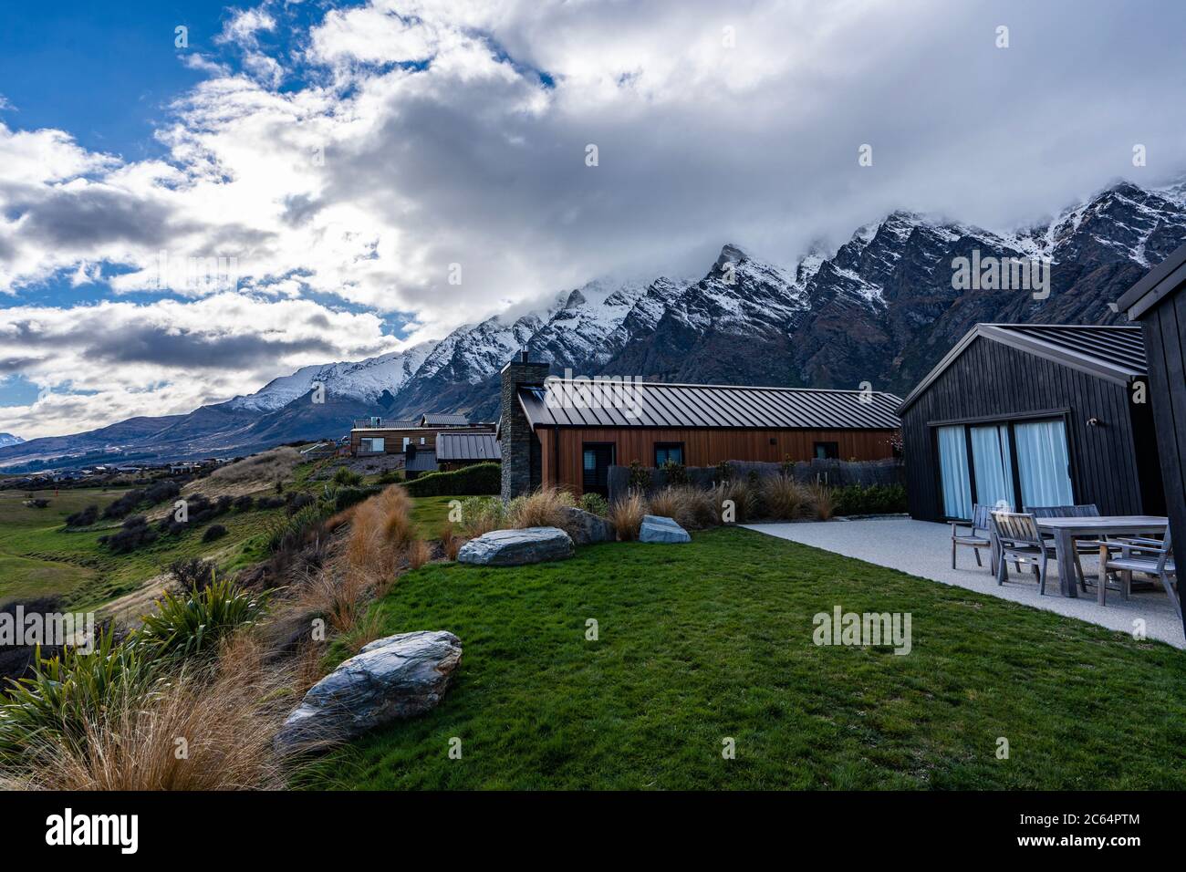 Scenic shot of New Zealand farmland Stock Photo