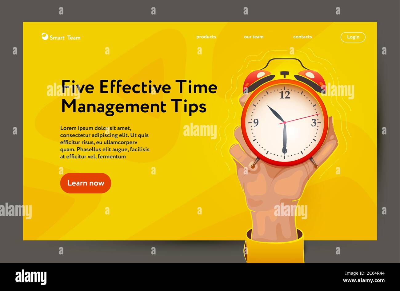 Hand holding the alarm clock Stock Vector Image & Art - Alamy