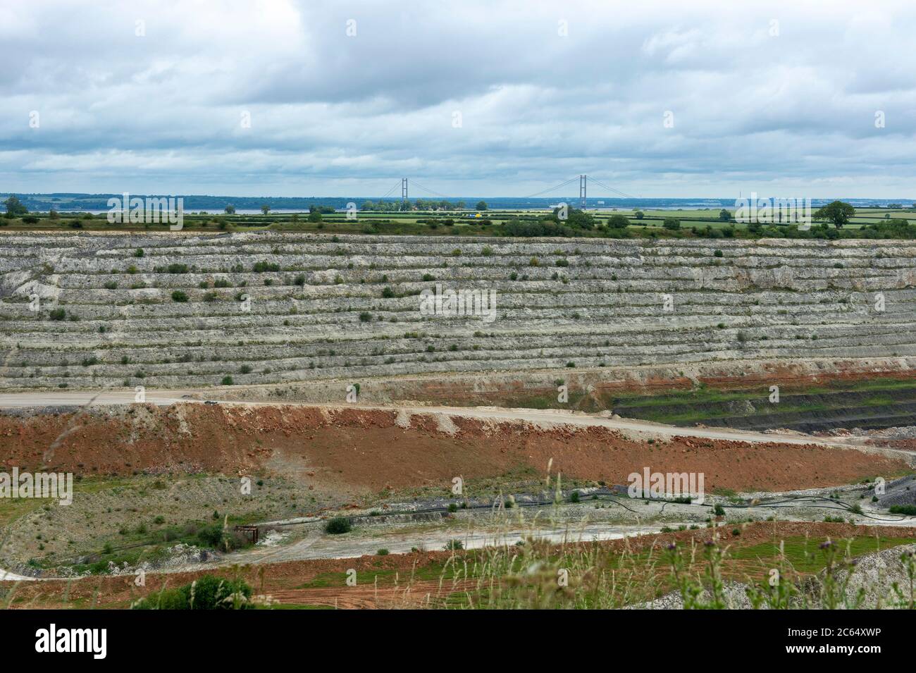 Middlegate Lane quarry in South Ferriby North Lincolnshire is used to gather clay for use by Cemex in the production of cement. Stock Photo