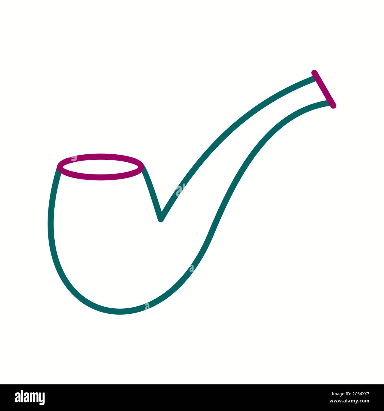Unique Smoking Pipe Vector Line Icon Stock Vector