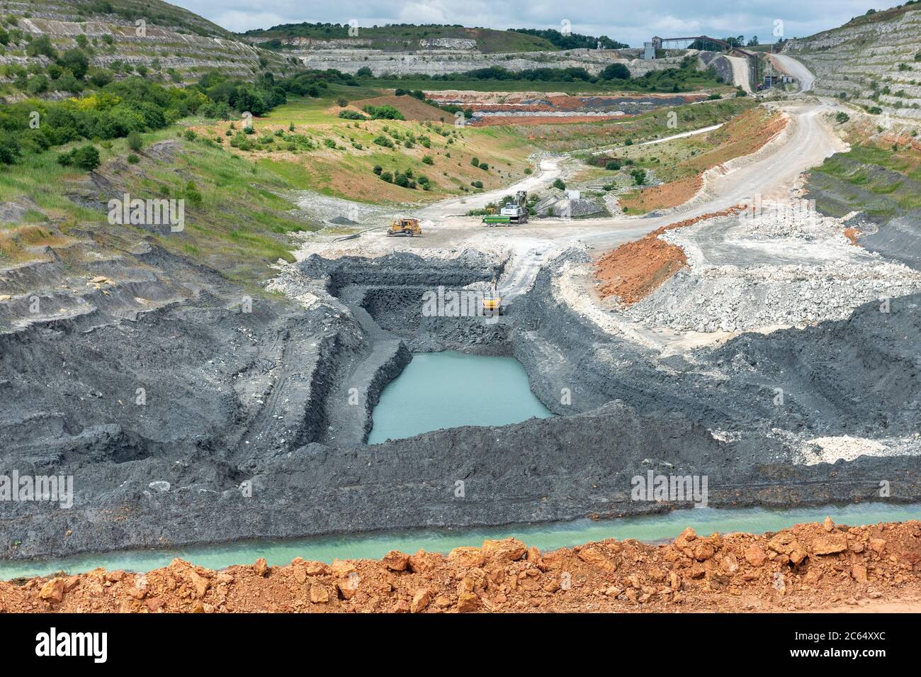 Middlegate Lane quarry in South Ferriby North Lincolnshire is used to gather clay for use by Cemex in the production of cement. Stock Photo