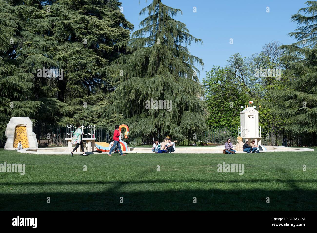 Italy, Lombardy, Milan, Triennale Museum Garden, Bagni Misteriosi by Giorgio De Chirico Stock Photo