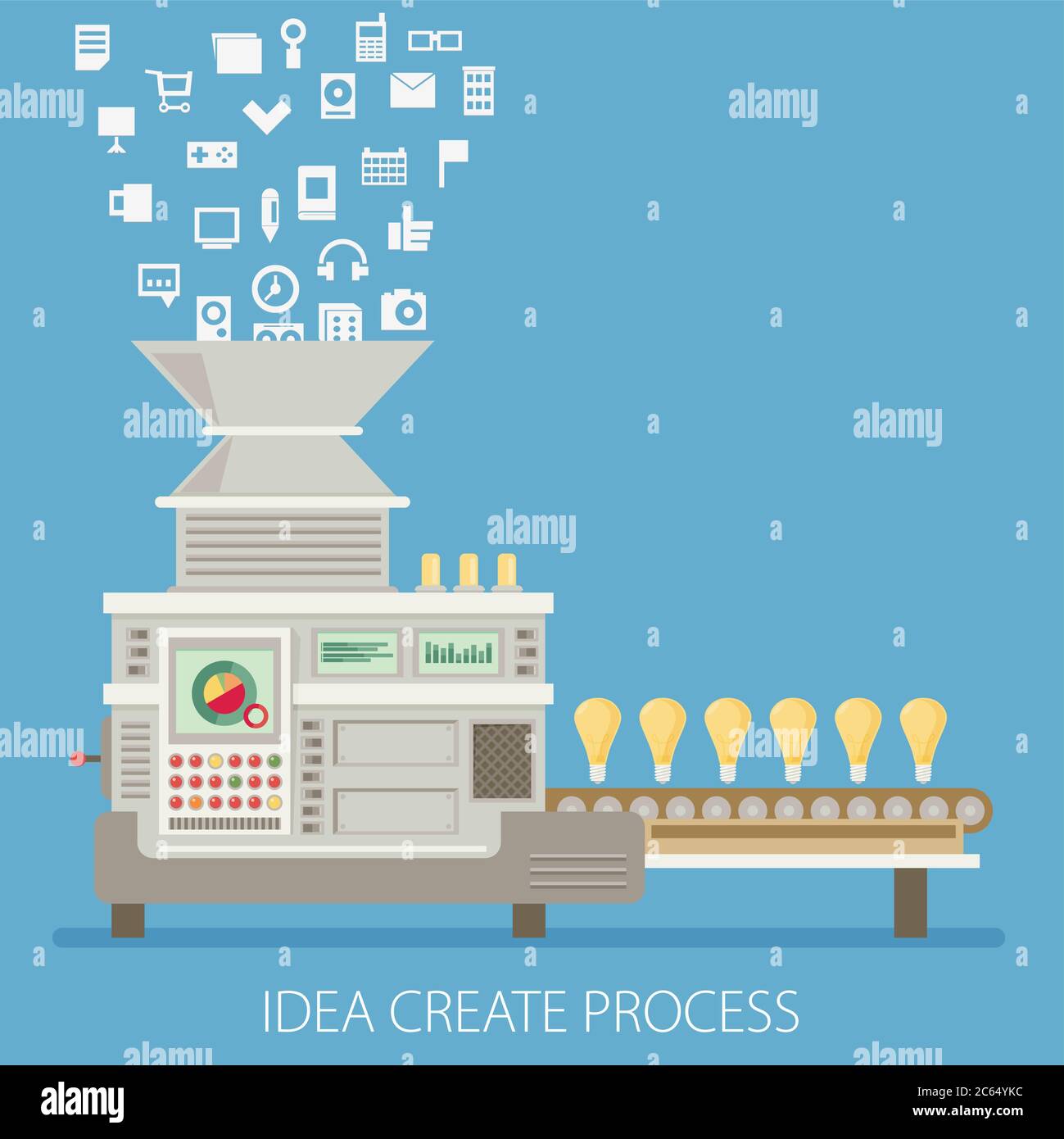 Vector idea create process of success about money Stock Vector Image ...