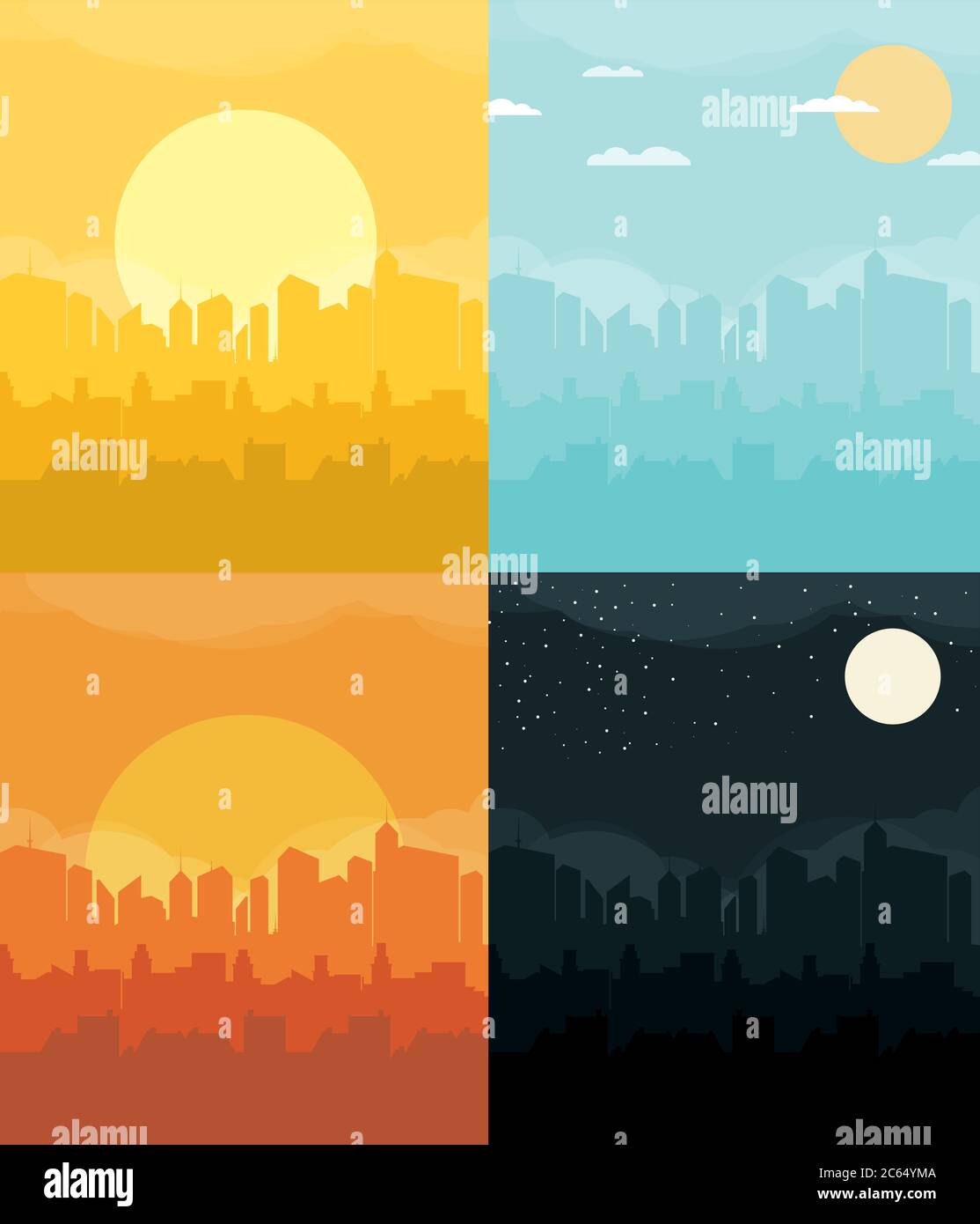 Flat design urban landscape illustration Stock Vector Image & Art - Alamy