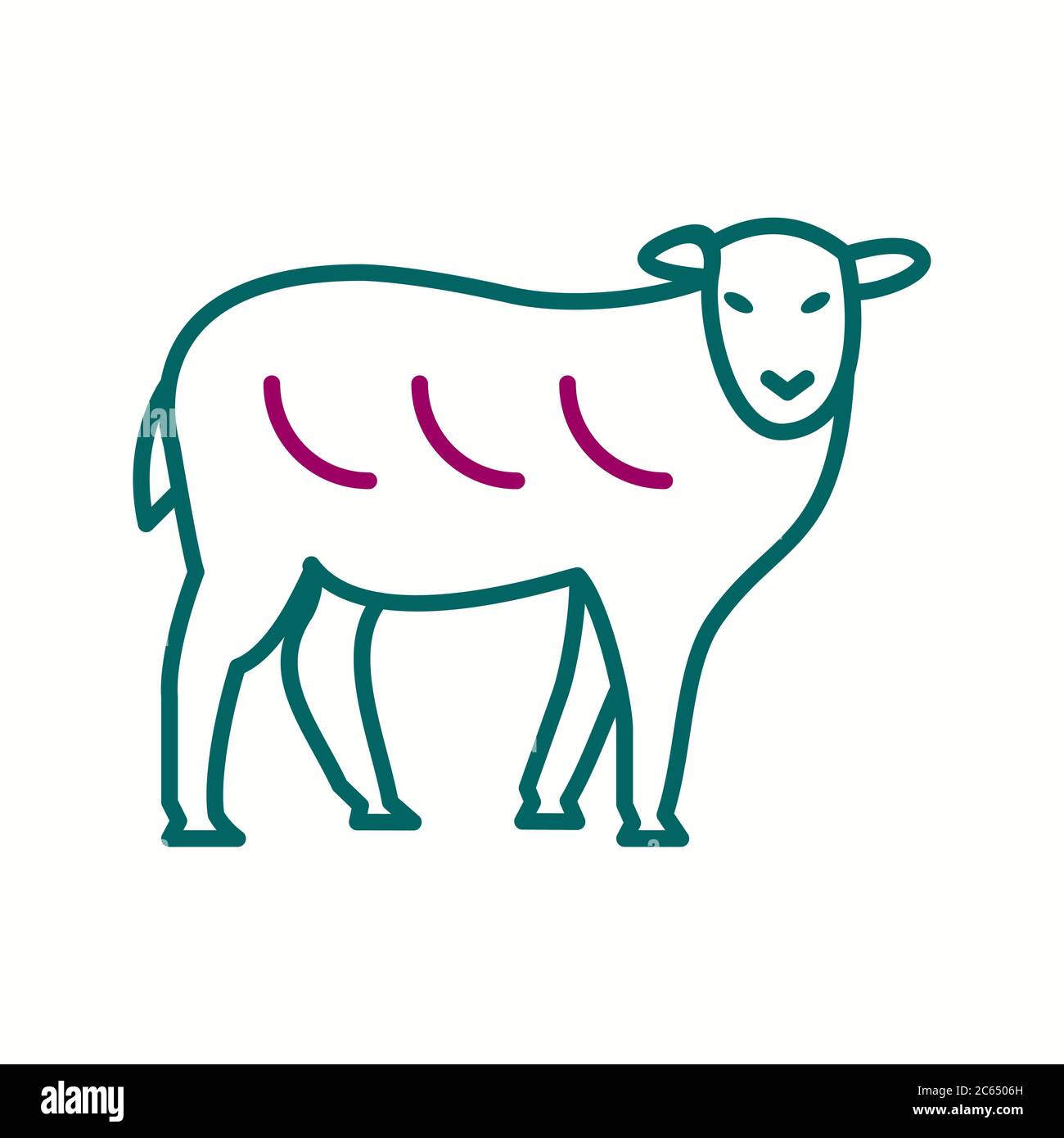 Illustration of sheep icon Stock Vector Images - Alamy