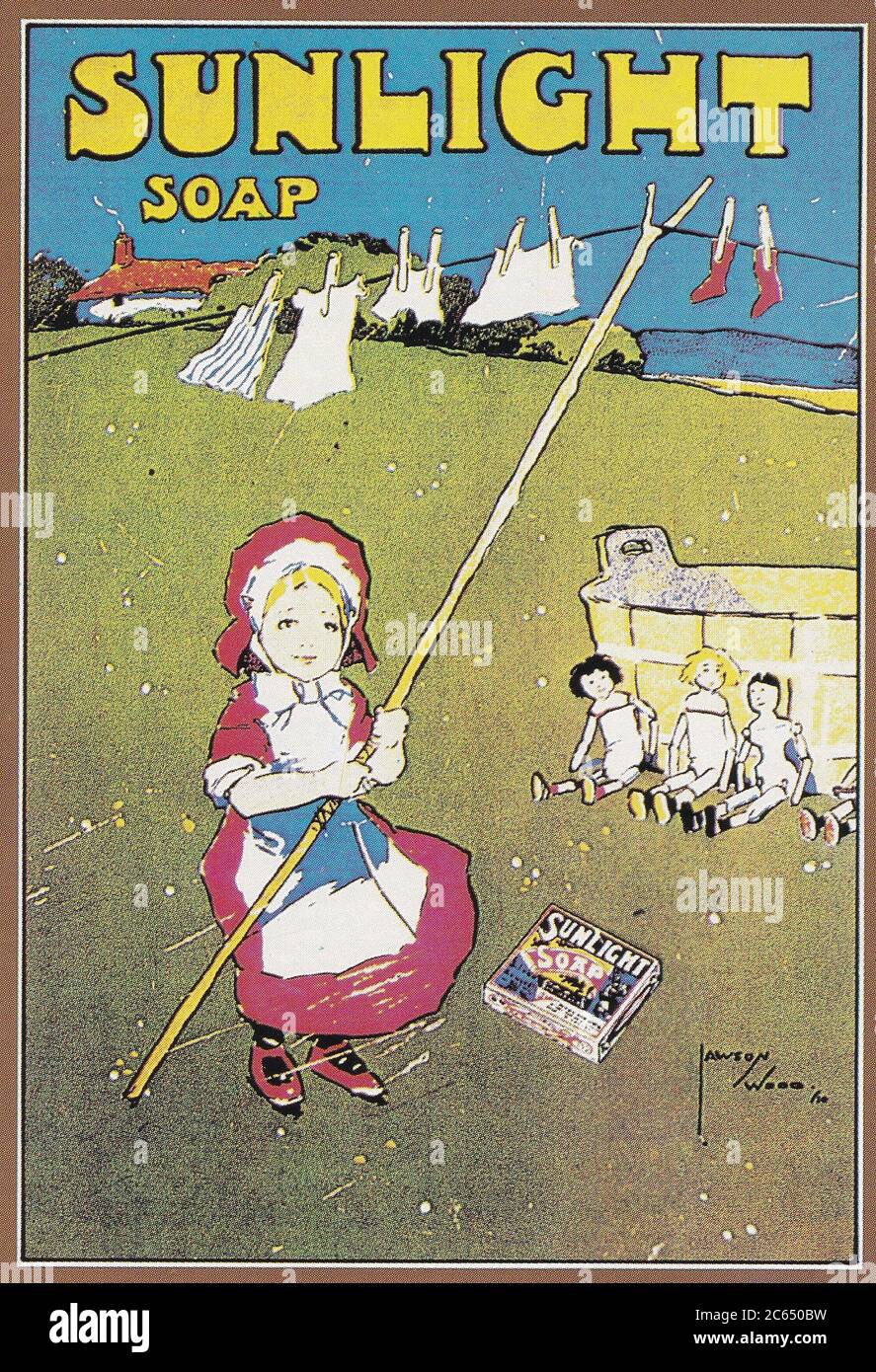 Vintage postcard - Sunlight Soap Poster 1900s Stock Photo
