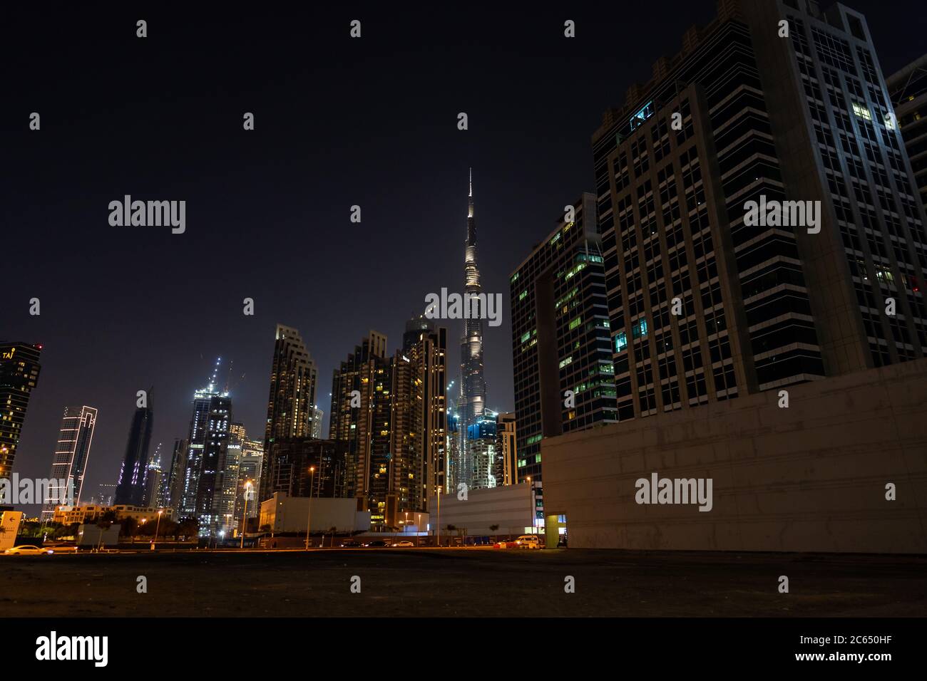 Dubai, UAE January 2020. Dubai skylines at night Stock Photo Alamy
