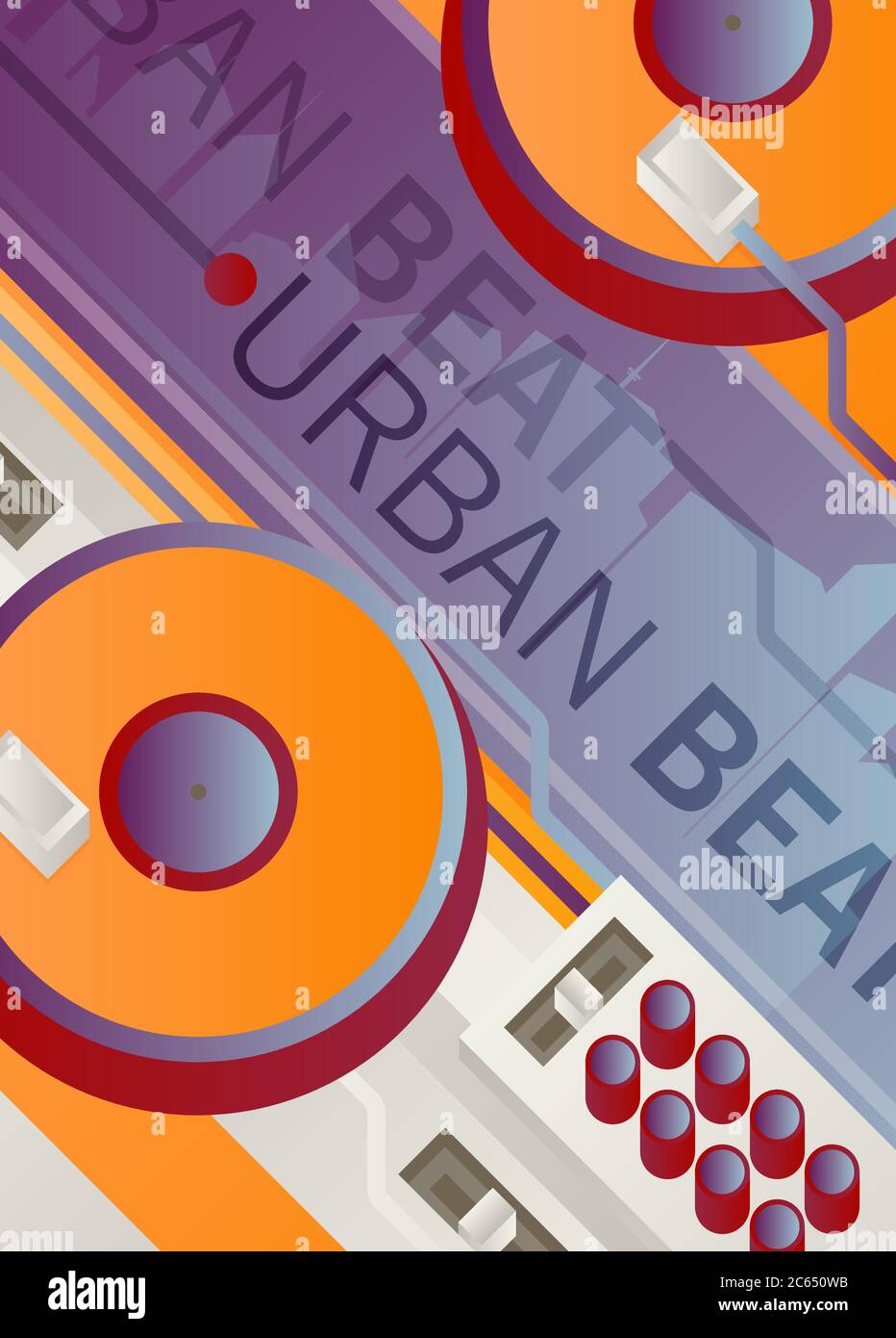 Designed modern DJ music banner. Vector illustration. Stock Vector