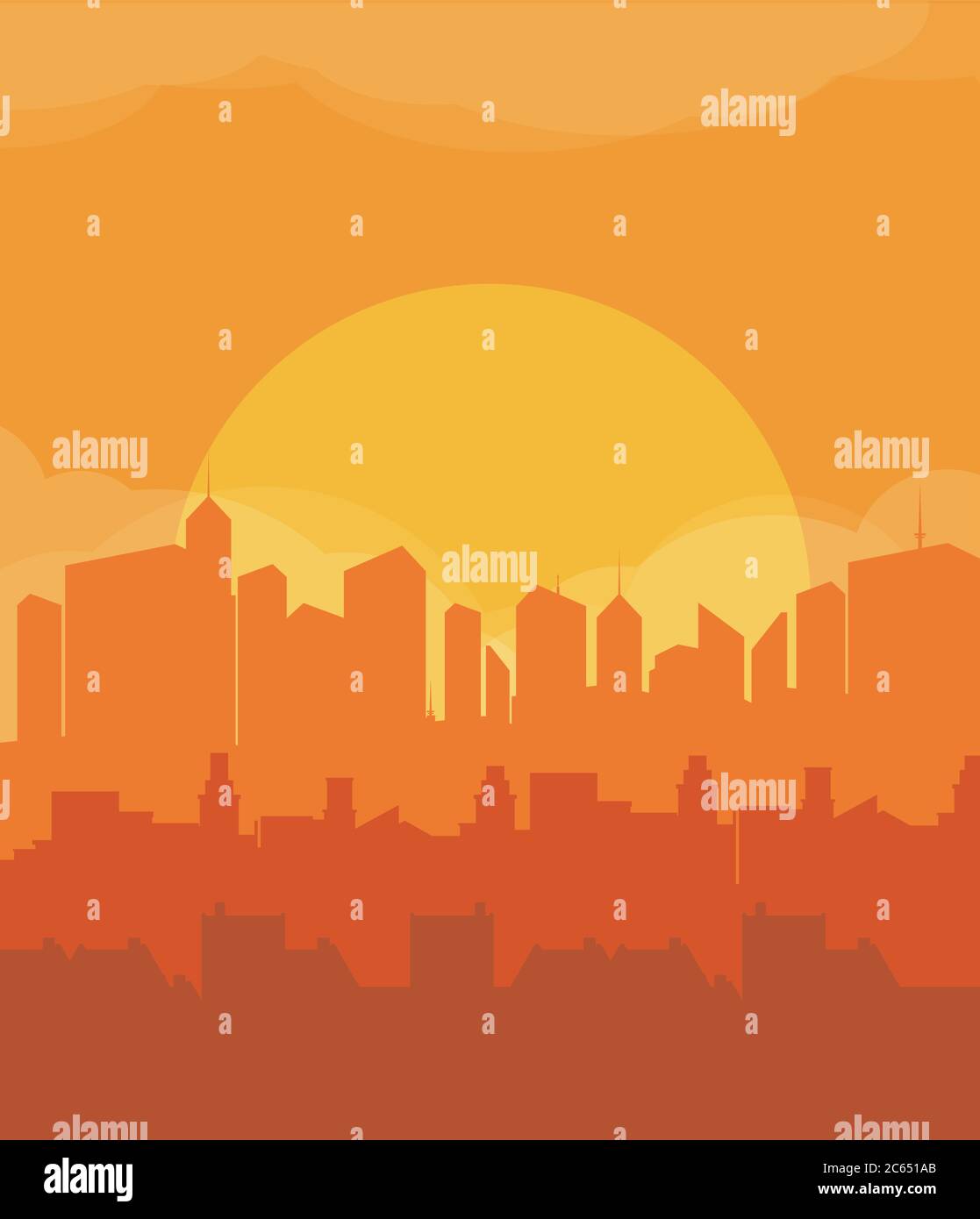 Flat design urban landscape illustration Stock Vector Image & Art - Alamy