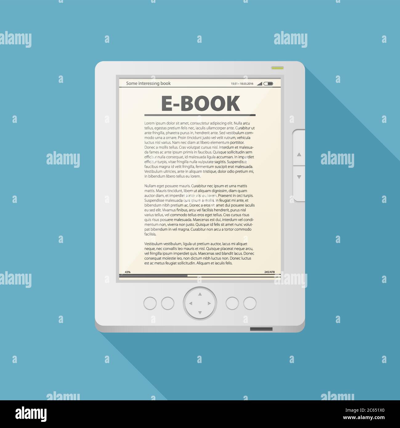 Electronic book, flat design concept. Eps 10 vector illustration Stock ...