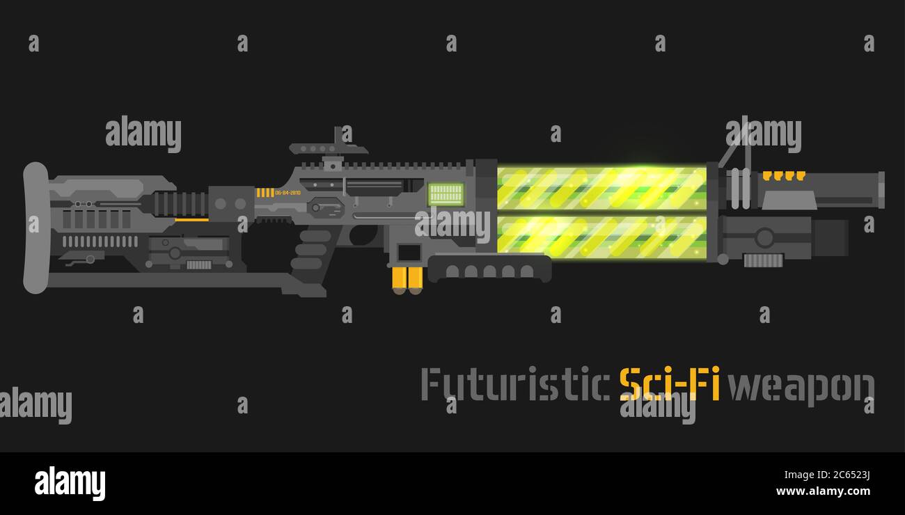Futuristic Sci-Fi weapon. Vector illustration Stock Vector