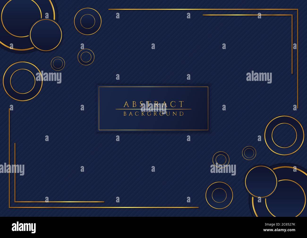 Luxury circle overlap layer gold metallic color frame pattern background. vector illustration. Stock Vector