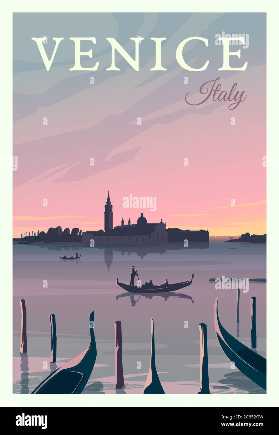 Time to travel. Around the world. Quality vector poster. Italy. Stock Vector