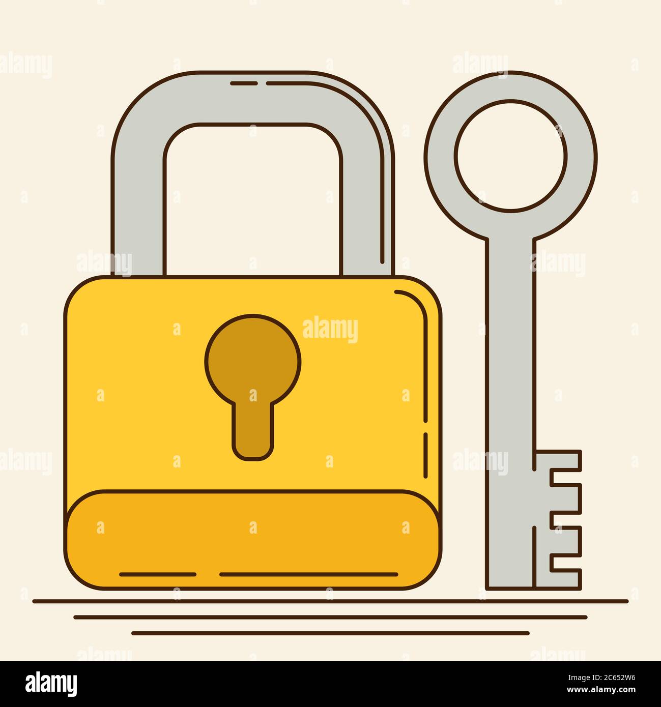 closed lock with key. Flat vector Stock Vector Image Art Alamy