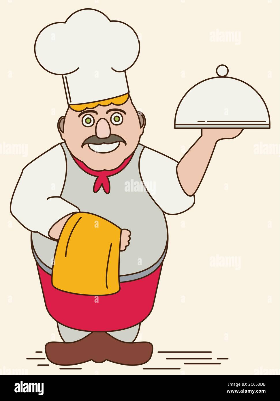 Vector cartoon chef flat Stock Vector