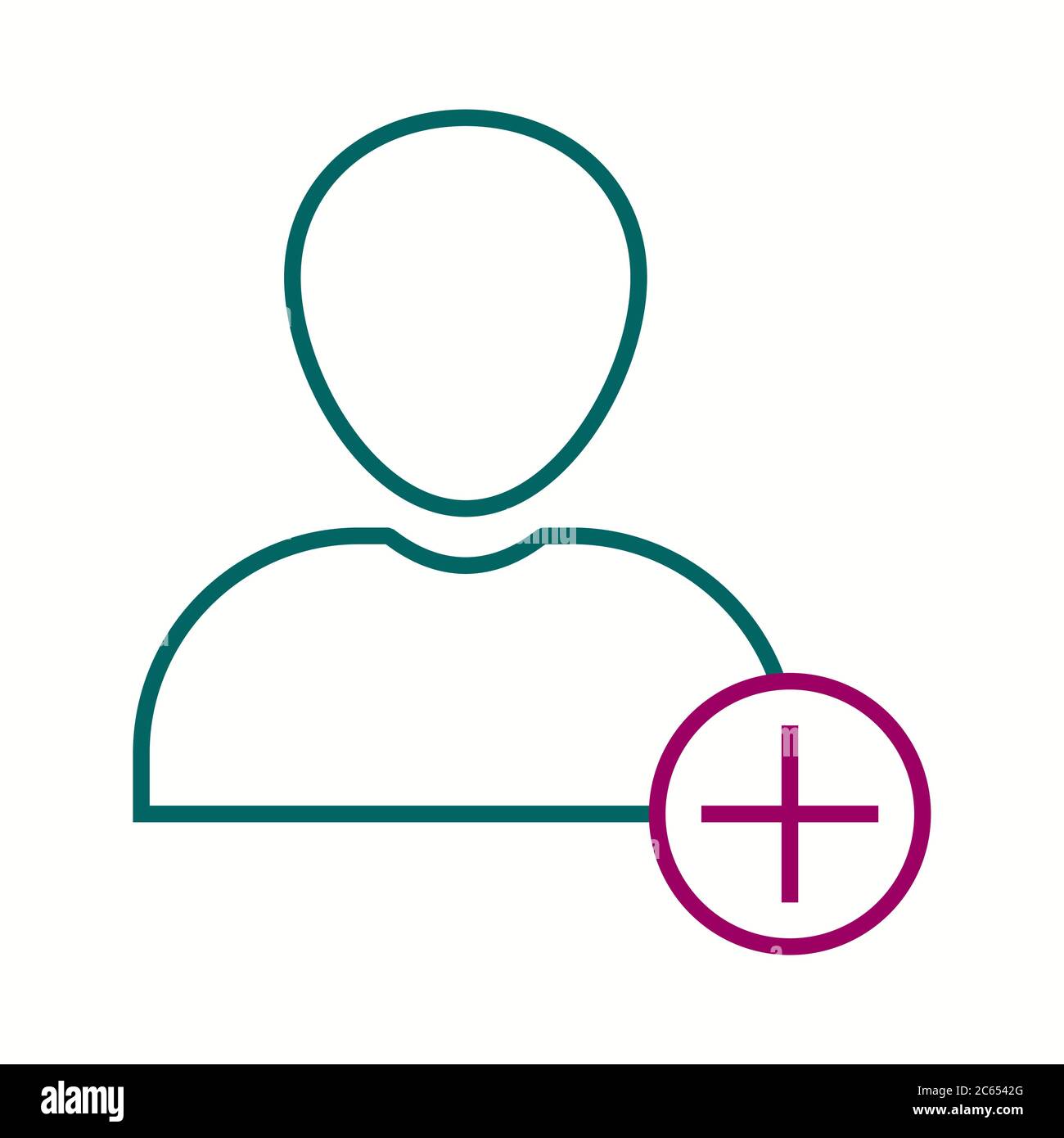 Unique Add Account Vector Line Icon Stock Vector