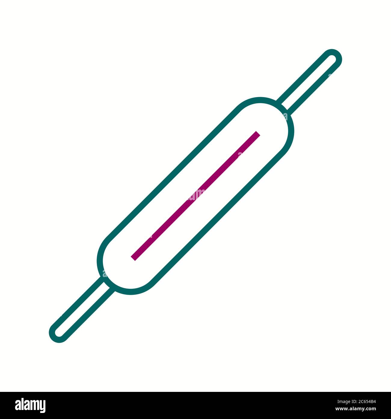 Unique Roller And Pin Vector Line Icon Stock Vector