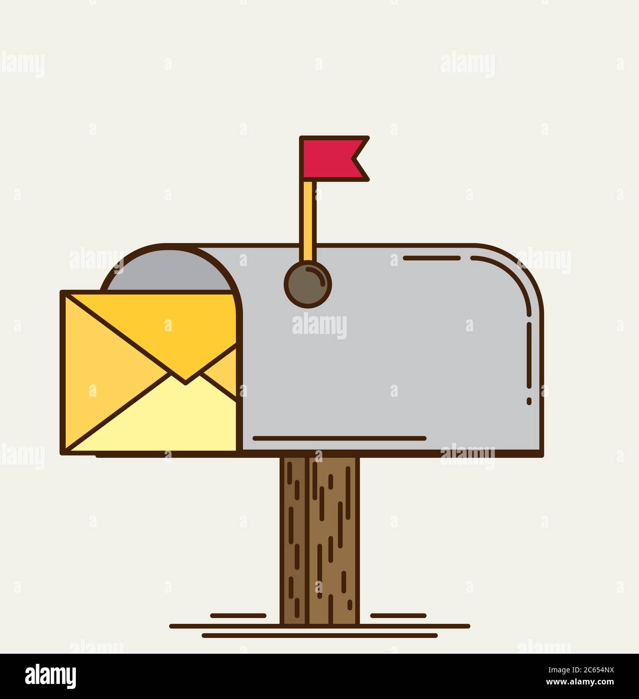 Vector mailbox icon flat. Stock Vector