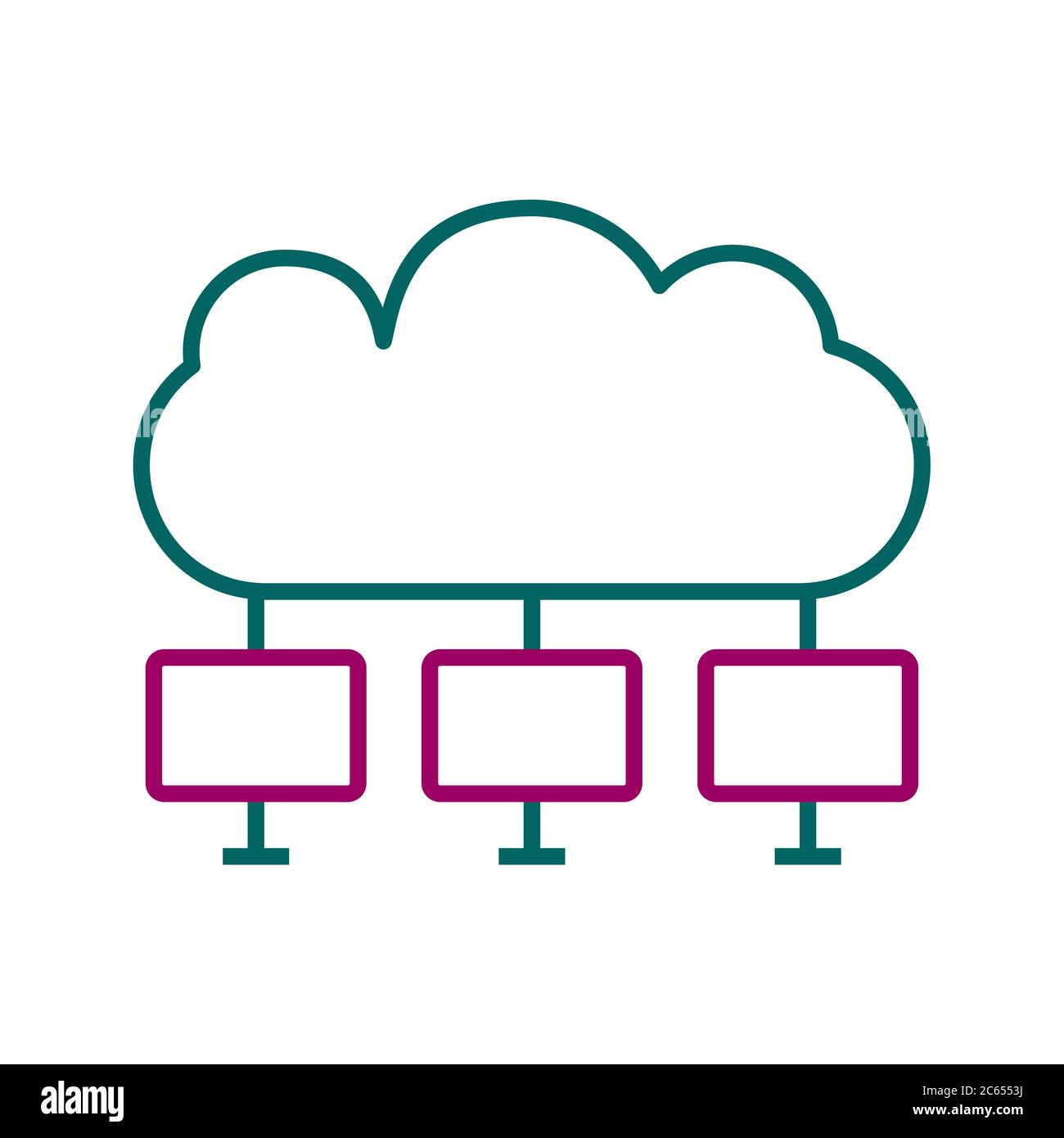 Unique Cloud Computing Vector Line Icon Stock Vector Image & Art - Alamy
