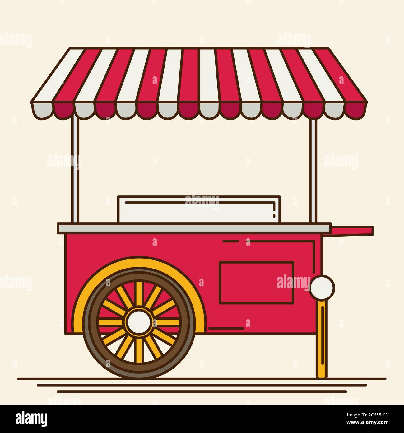 Shiny colorful ice cream cart vector illustration Stock Vector Image ...