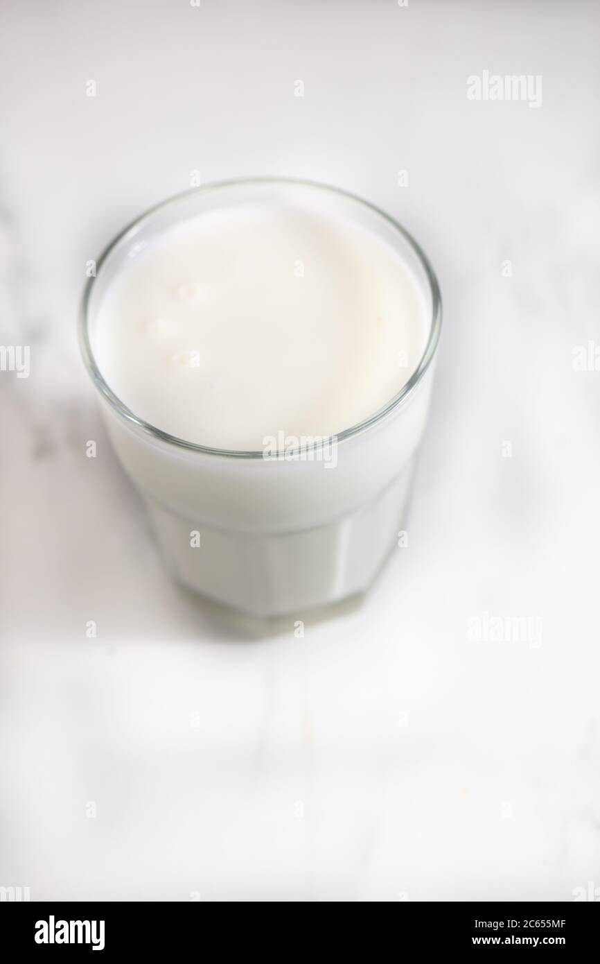 Turkish Drink Ayran or Kefir / Buttermilk made with yogurt. Stock Photo