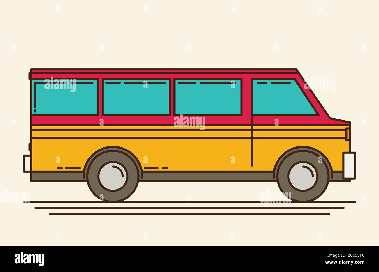 Vector illustration of minivan. Eps 10 Stock Vector