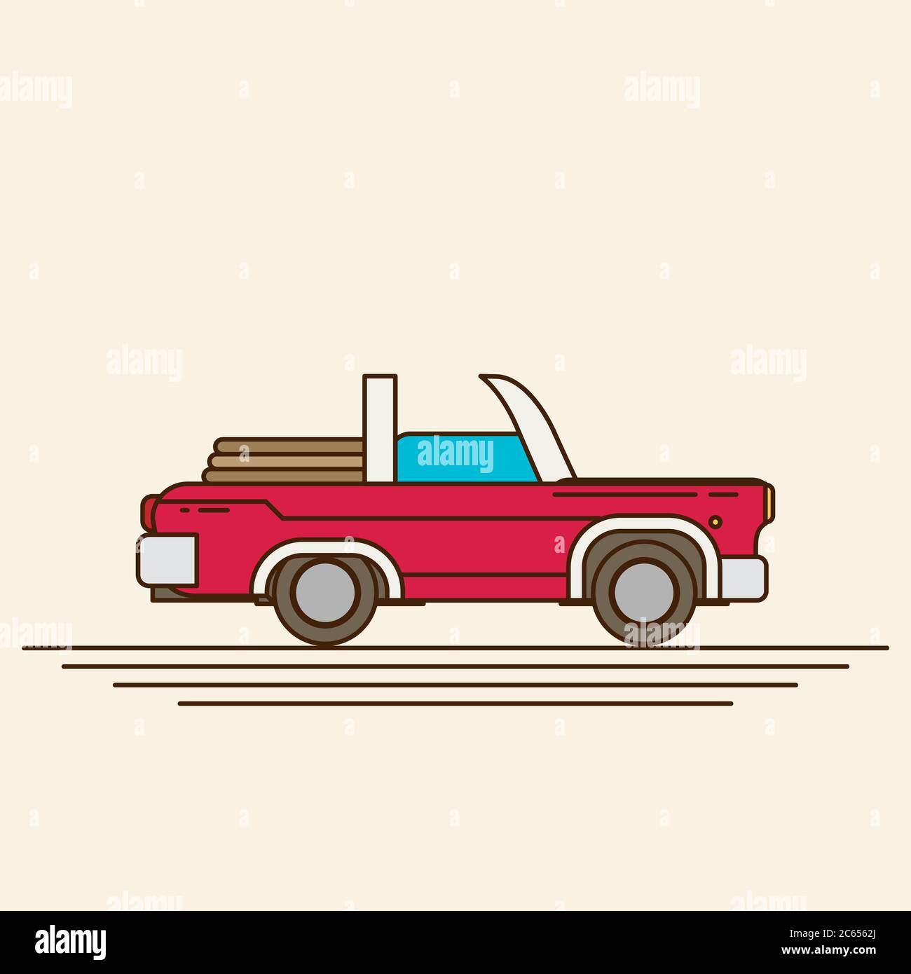 Vintage flat vector car Stock Vector Image & Art - Alamy