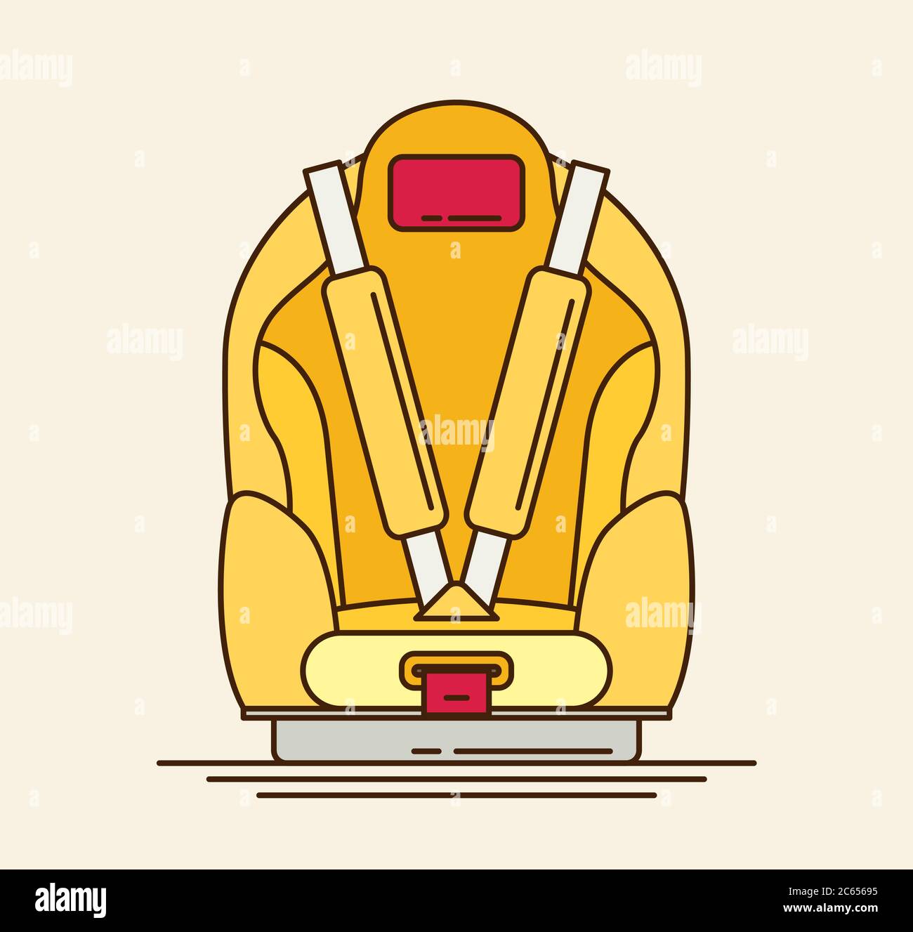 Car Seat Child Safety. Flat vector. Stock Vector