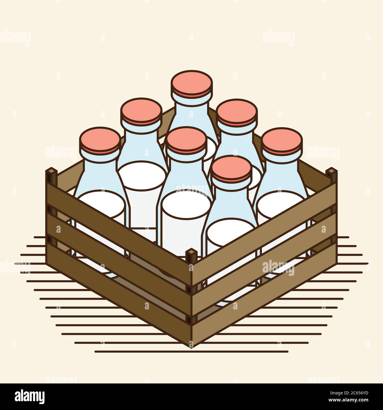 Bottle of milk vector image set Stock Vector