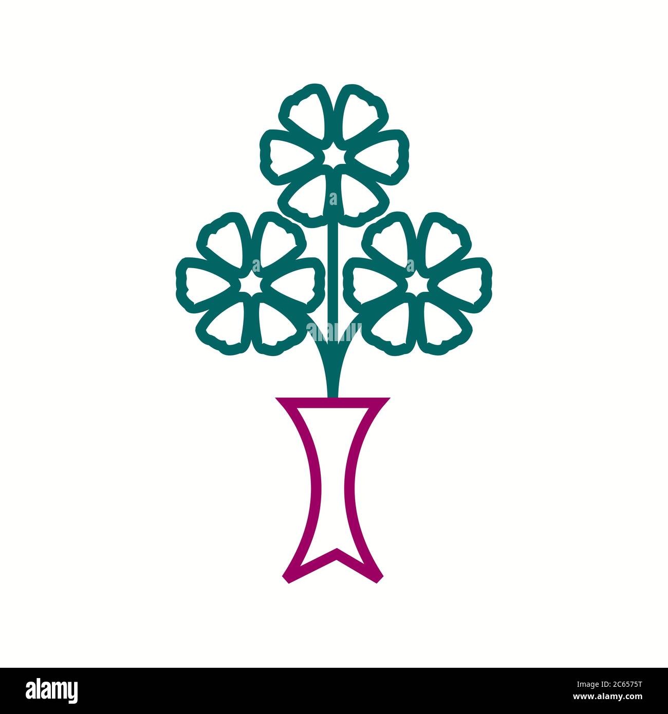 Unique Flower Bunch Vector Line Icon Stock Vector Image & Art - Alamy