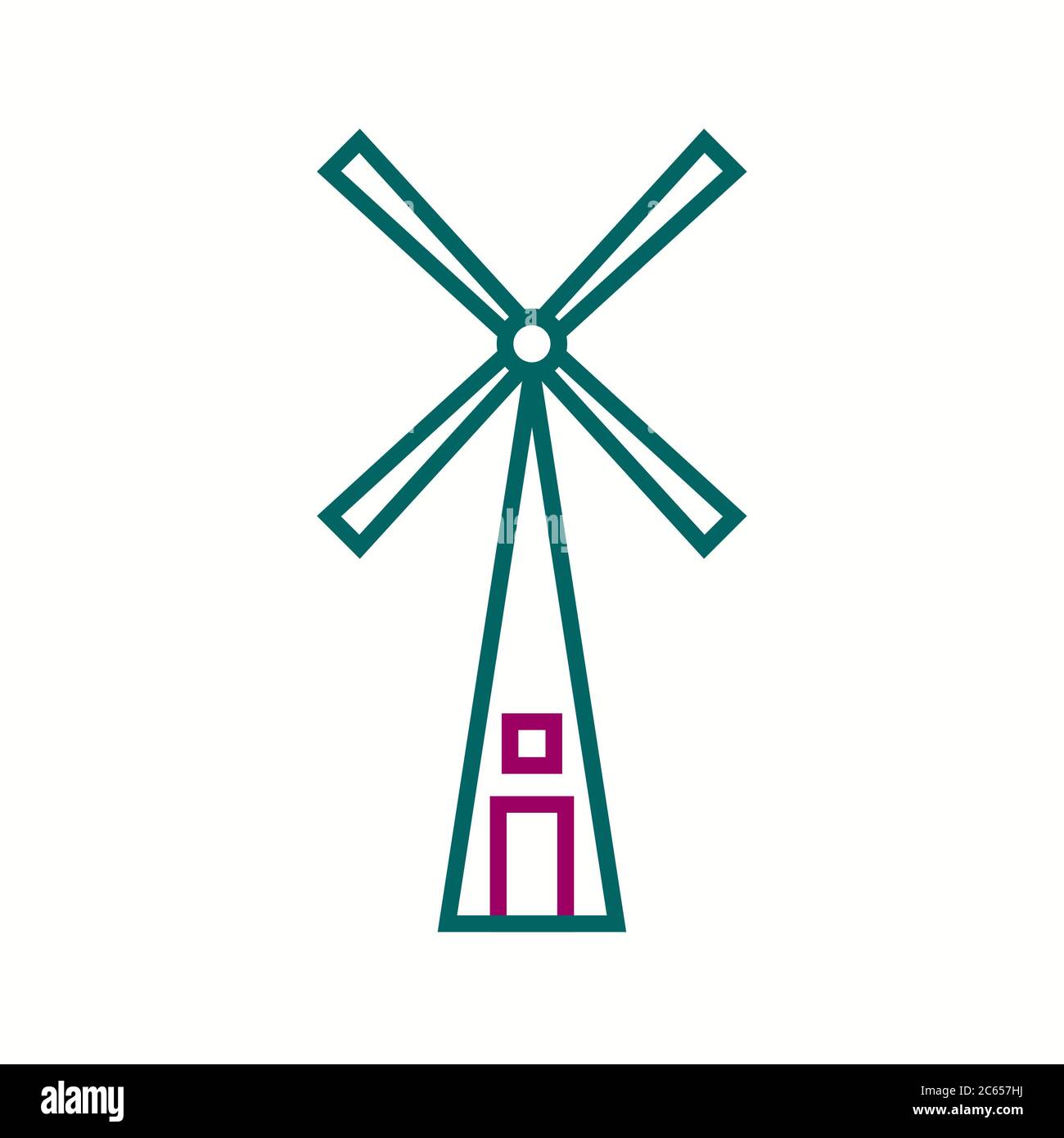 Unique Windmill Vector Line Icon Stock Vector Image & Art - Alamy