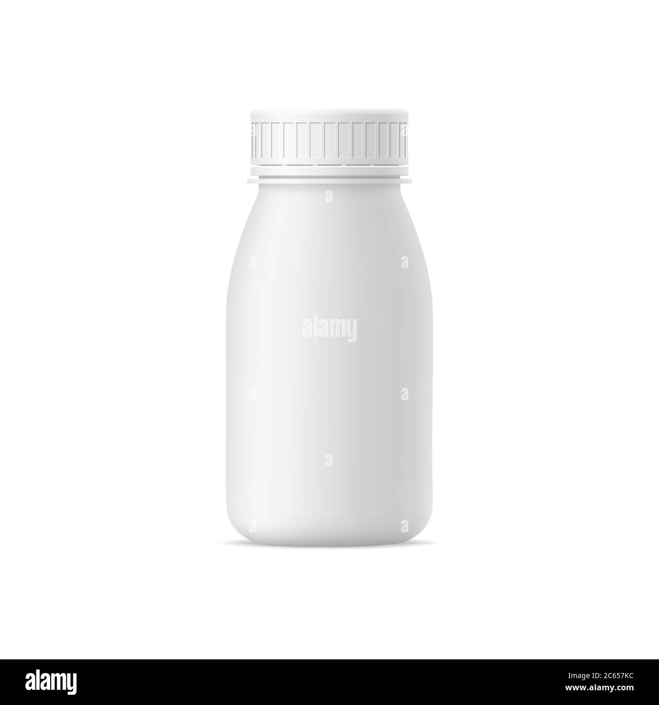 Vector realistic bottle of yogurt. Milk plastic bottle on white background Stock Vector