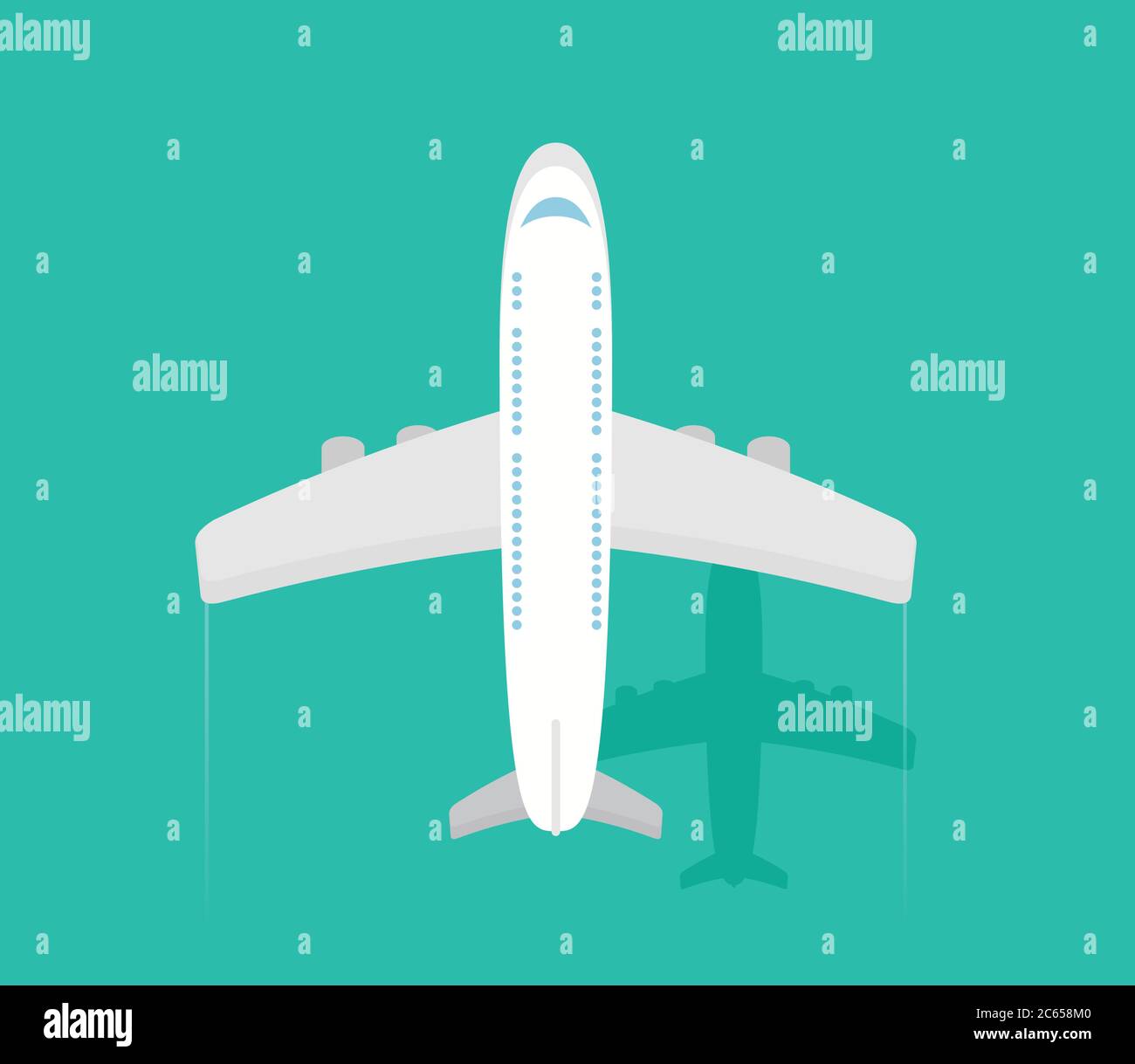 Plane or airplane in the sky vector illustration in flat style Stock ...
