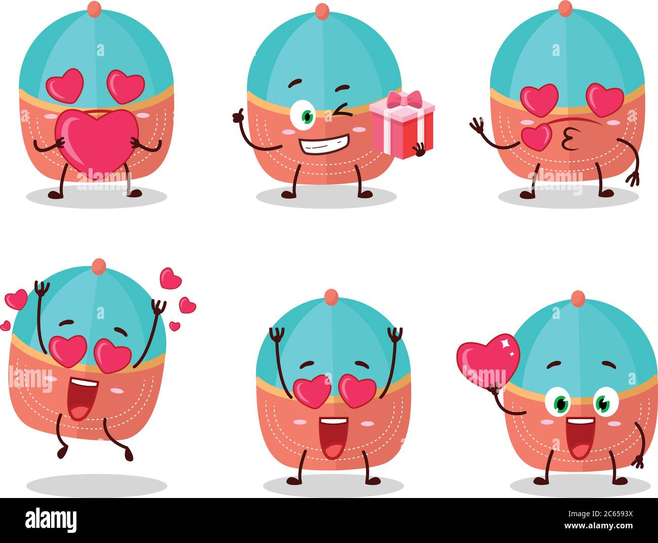 Hat Cartoon Character With Love Cute Emoticon Stock Vector Image And Art