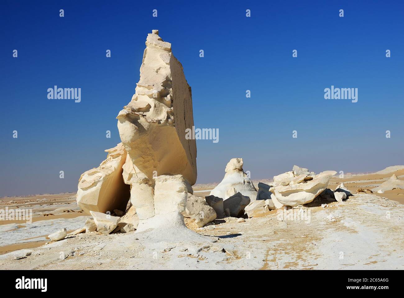 The limestone formation in White Desert at sunset, Sahara, Egypt, Africa Stock Photo Alamy