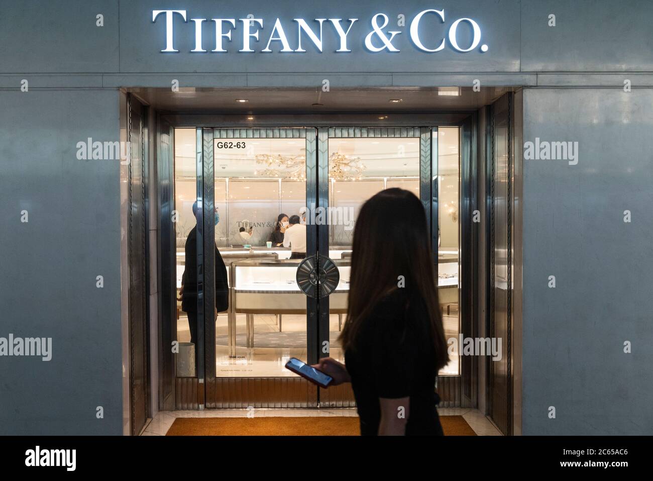 American luxury jewelry company Tiffany & Co store seen in Hong Kong